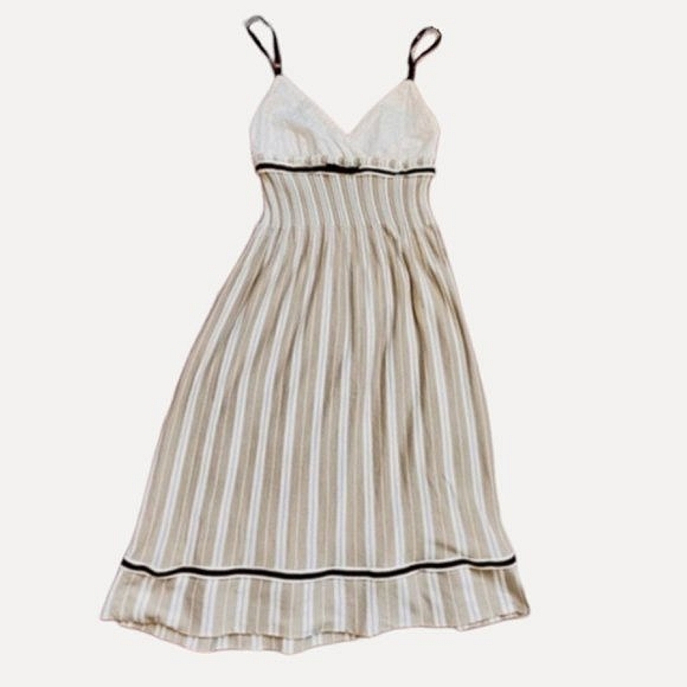 Vintage Tristan Maxi Pleated Striped Strappy Dress - Picture 4 of 13